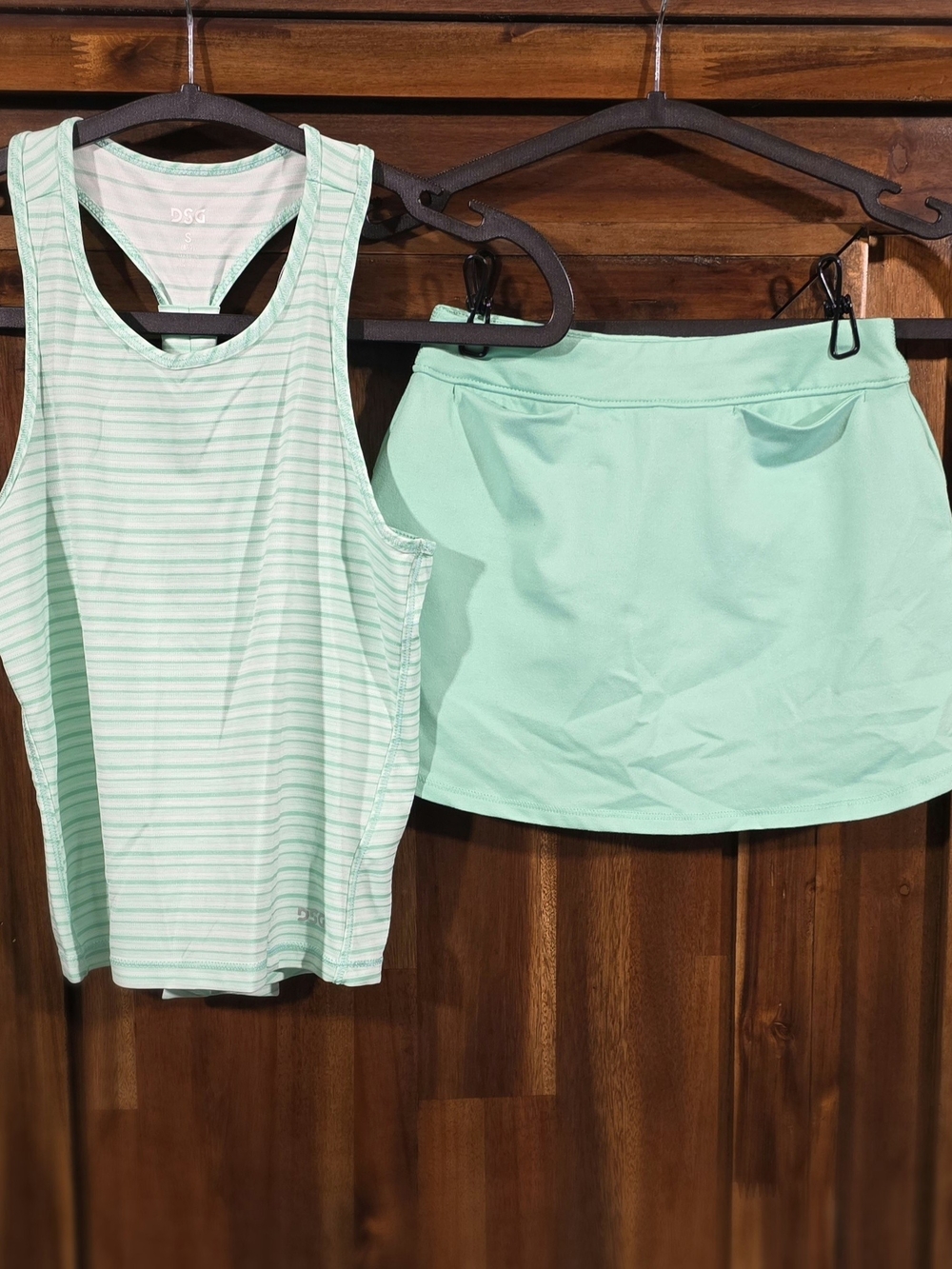 DSG Girls Mint Green Athletic Skort and Matching Tsnk